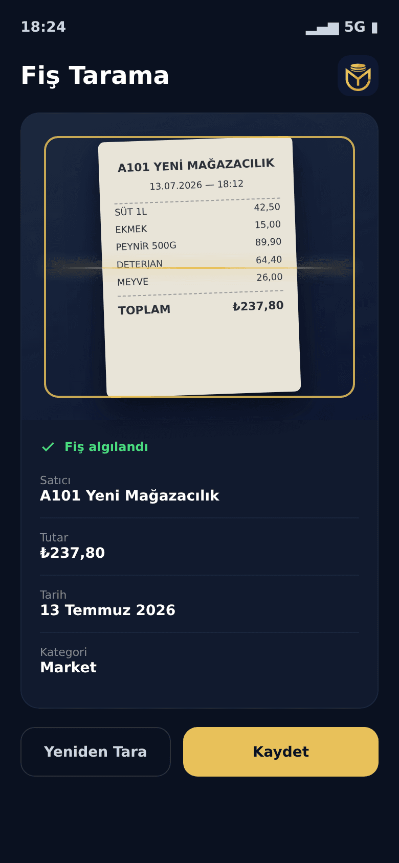 Fiş Tarama